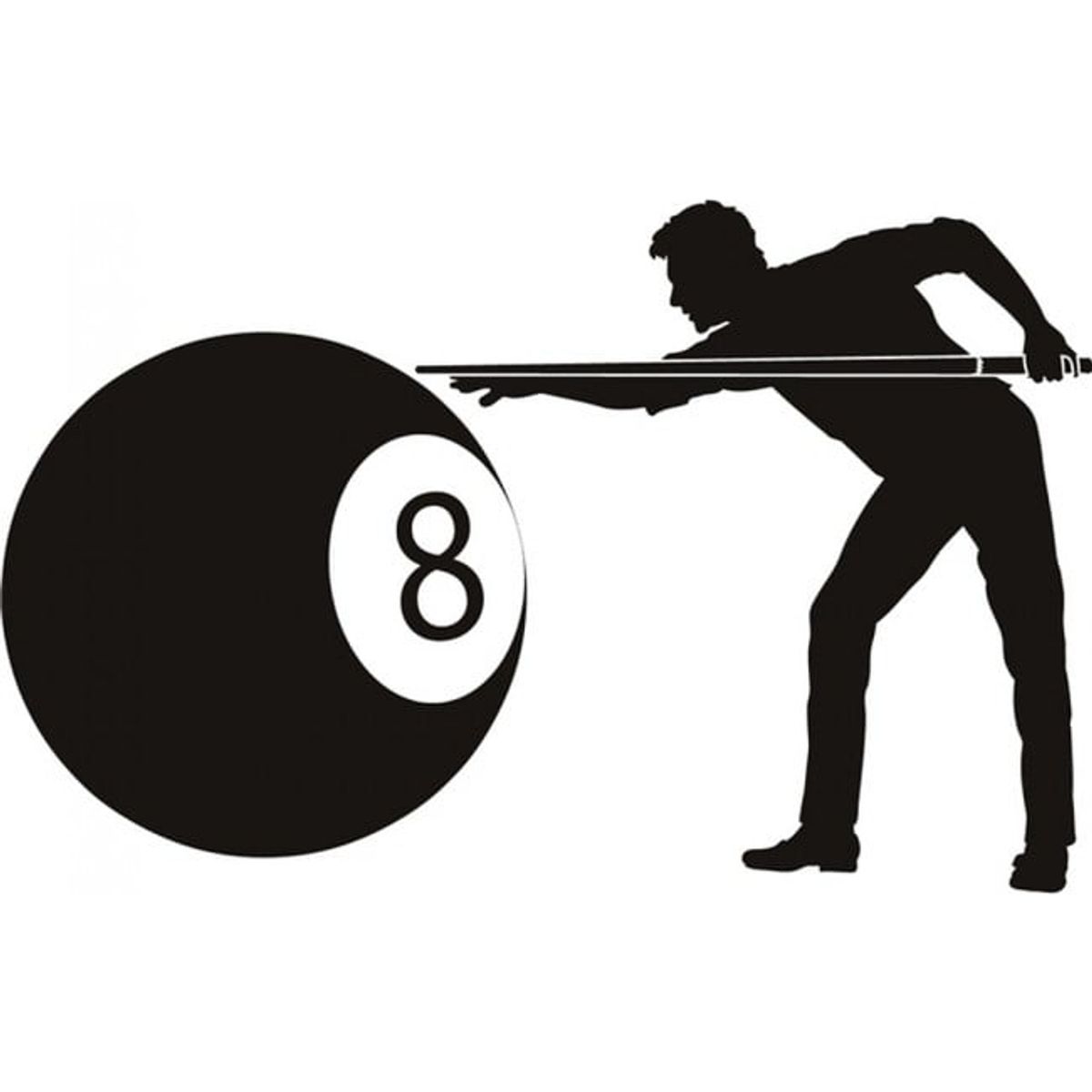 GENERICO - Decomural Pool Player Black 8 Ball WS-19378