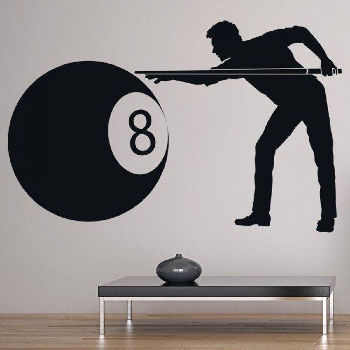 GENERICO - Decomural Pool Player Black 8 Ball WS-19378