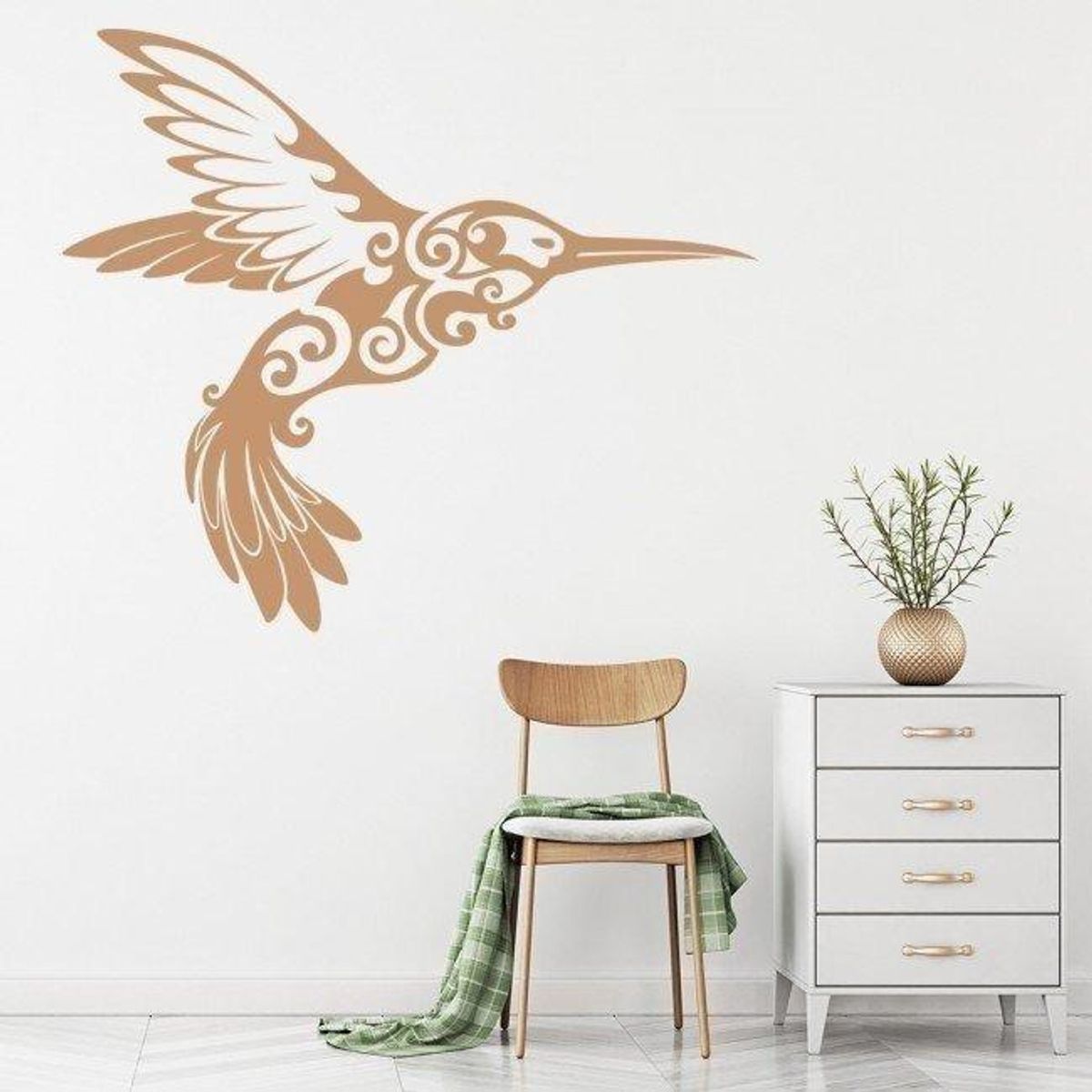 GENERICO - Decomural Hummingbird Floral Design WS-19427