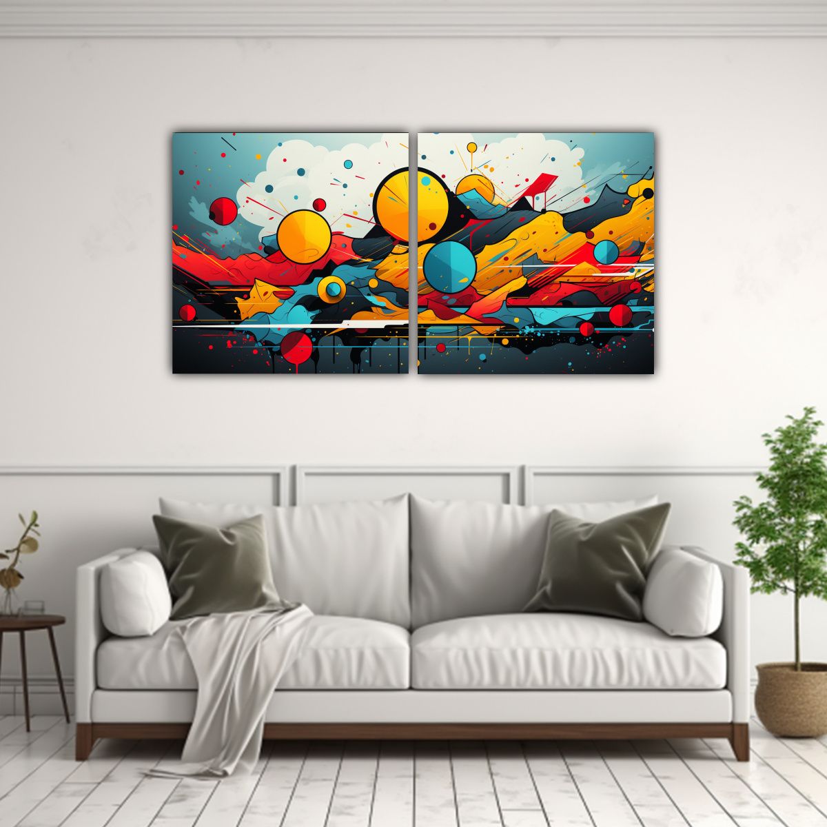 GENERICO - Pinturas Abstractas En Lienzo Estilo Popart A 140x70 Cm