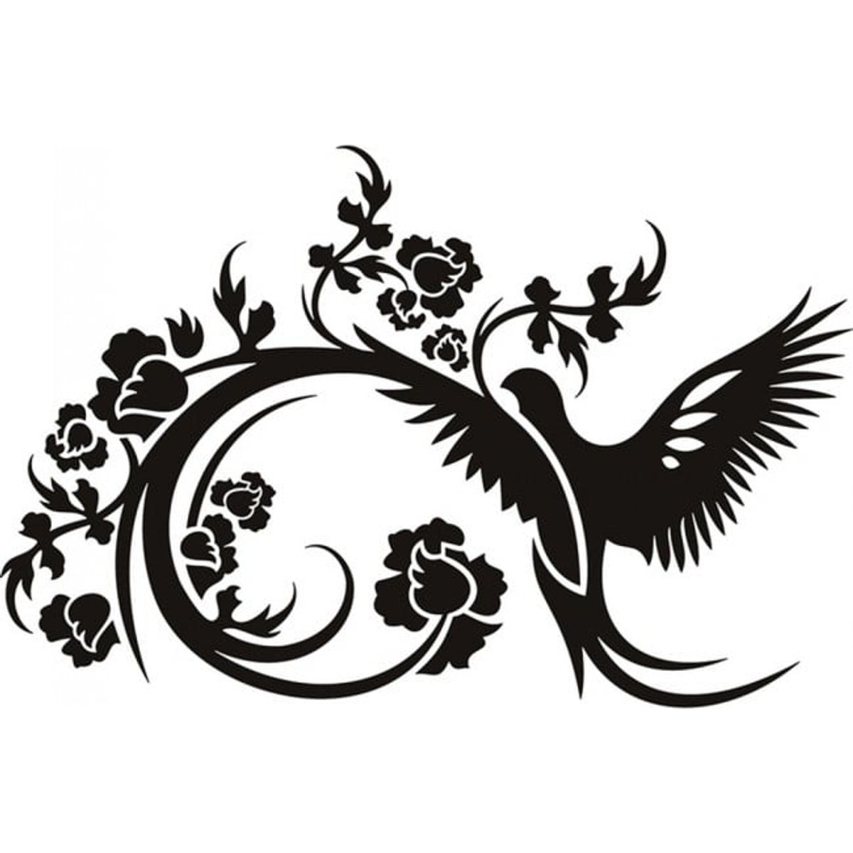 GENERICO - Decomural Floral Dove Flowers Birds WS-19462