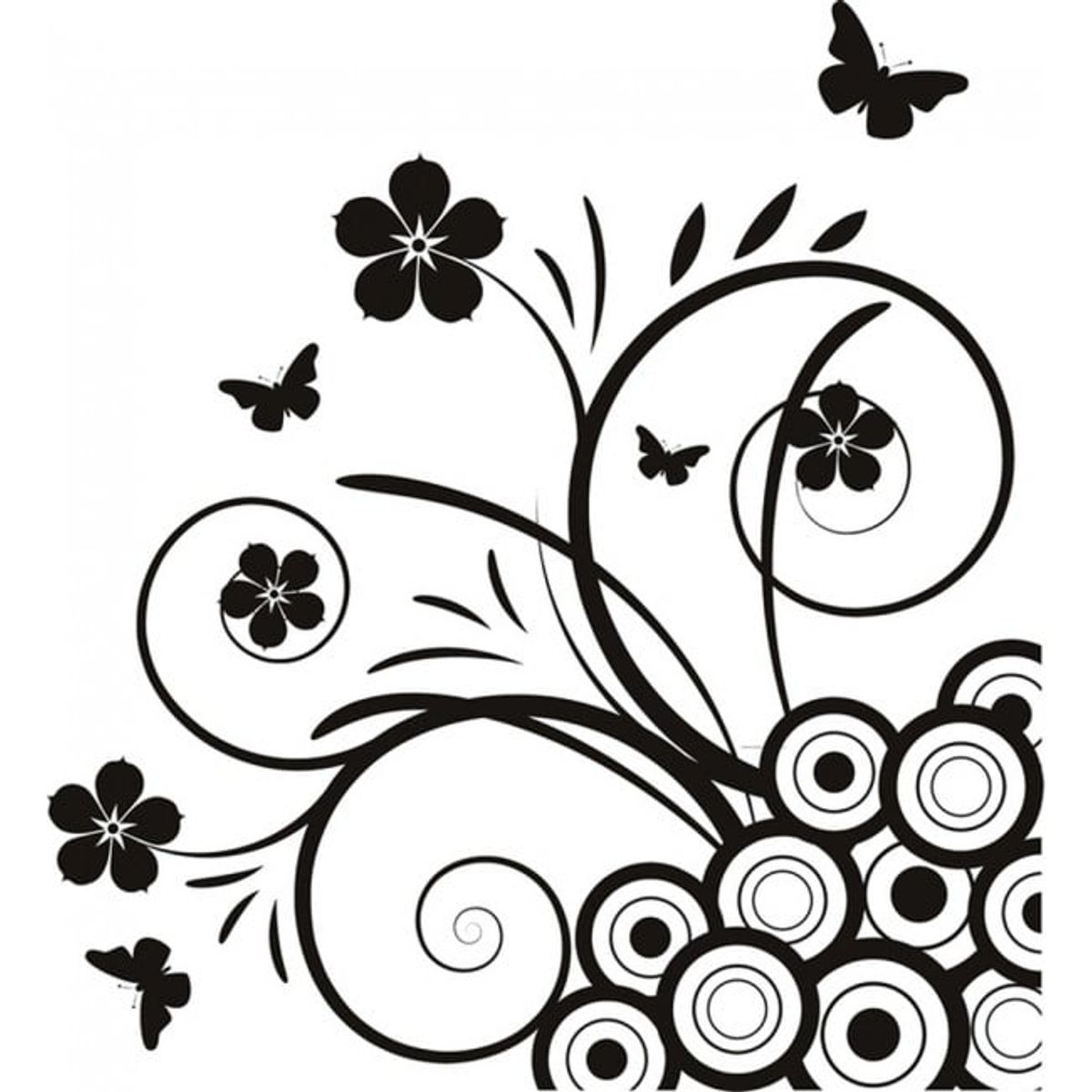 GENERICO - Decomural Floral Butterfly Flower Corner WS-19467