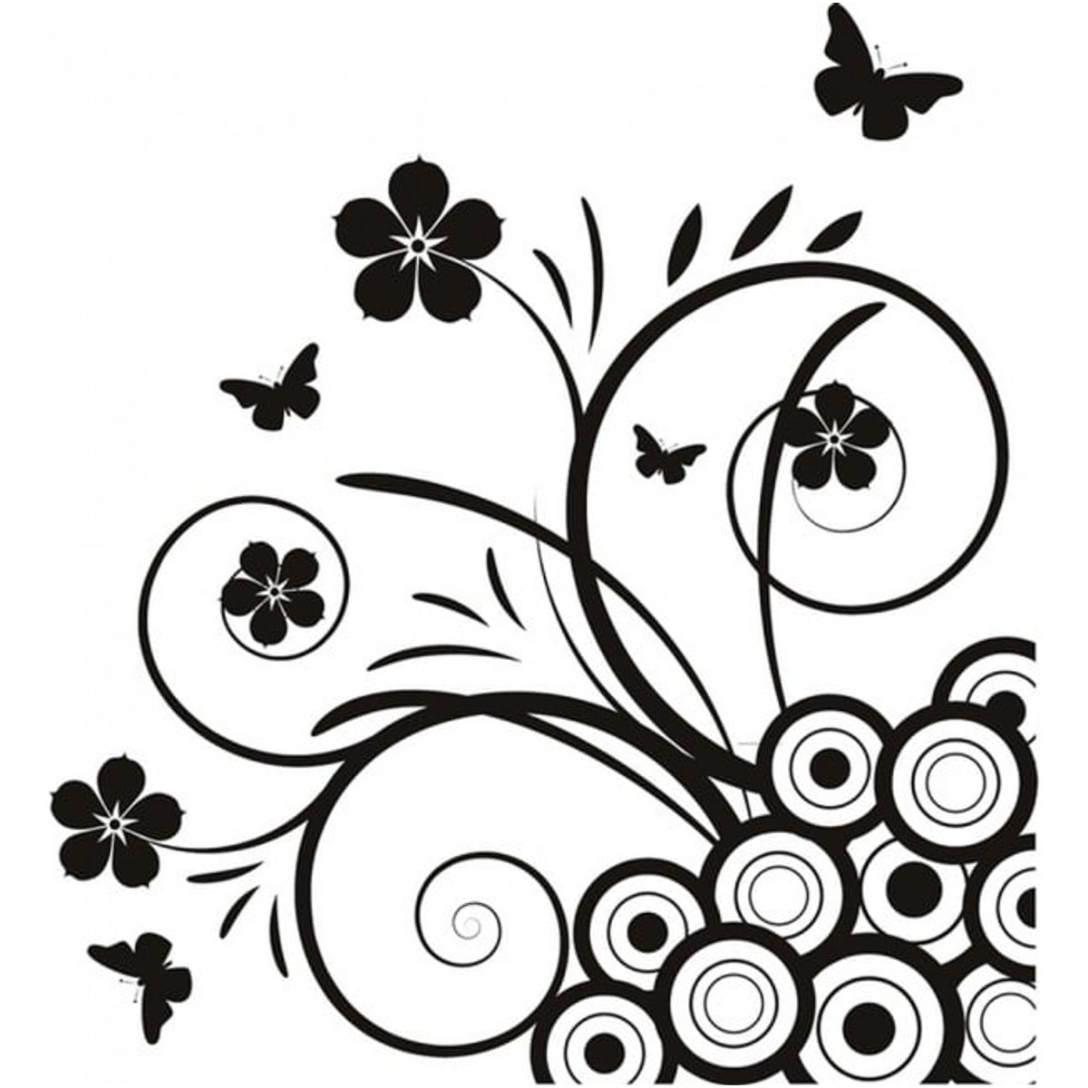 GENERICO - Decomural Floral Butterfly Flower Corner WS-19467