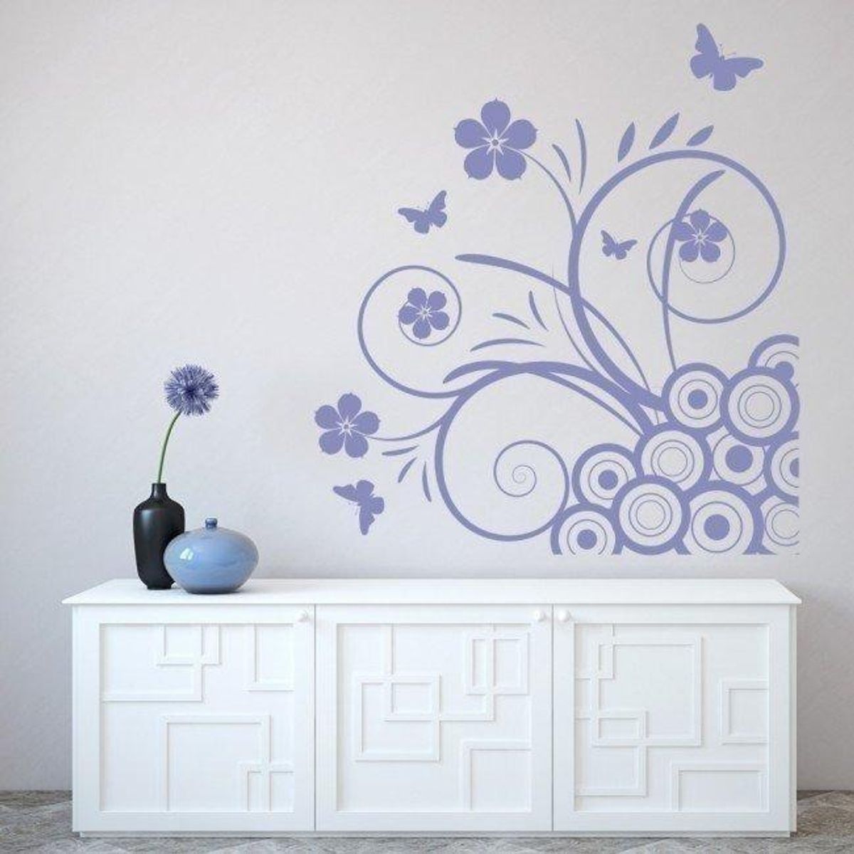 GENERICO - Decomural Floral Butterfly Flower Corner WS-19467