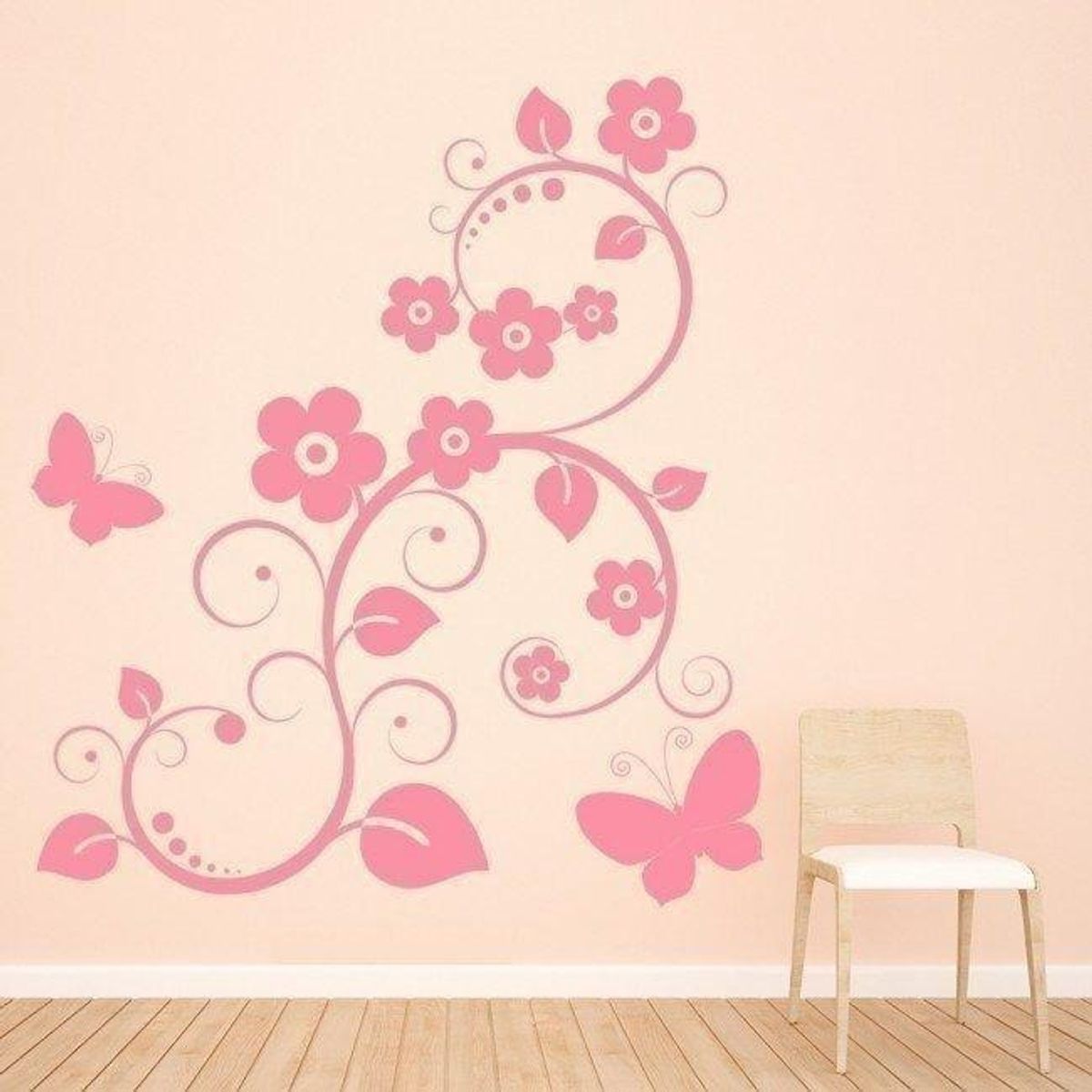 GENERICO - Decomural Floral Leaves Swirl Butterfly WS-19479