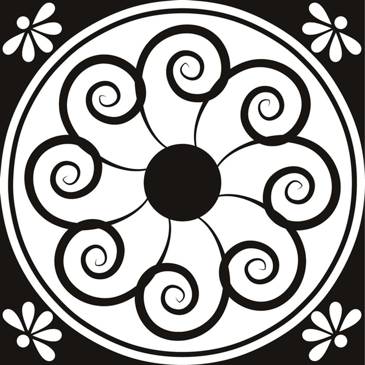 GENERICO - Decomural Floral Square Centrepiece Pattern WS-19489