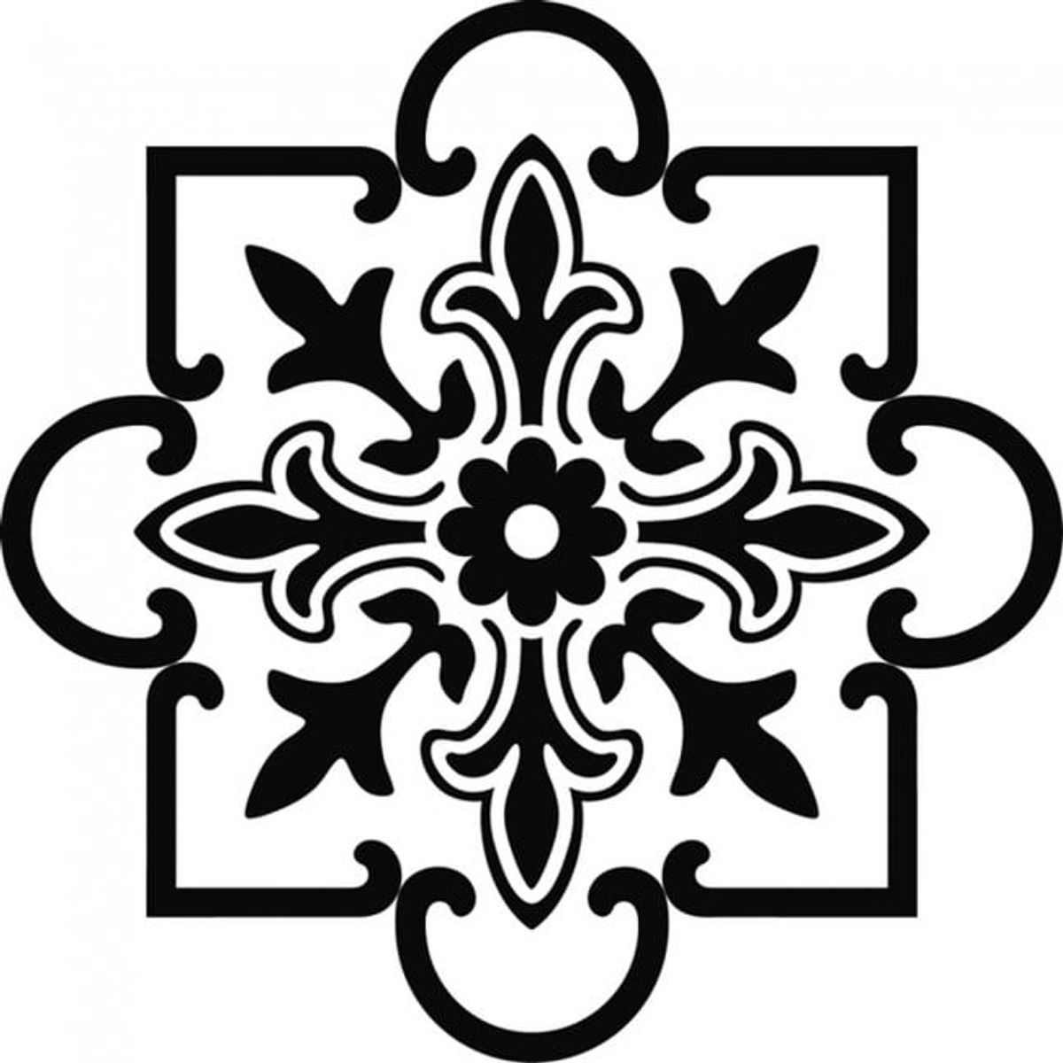 GENERICO - Decomural Floral Square Fireplace WS-18083