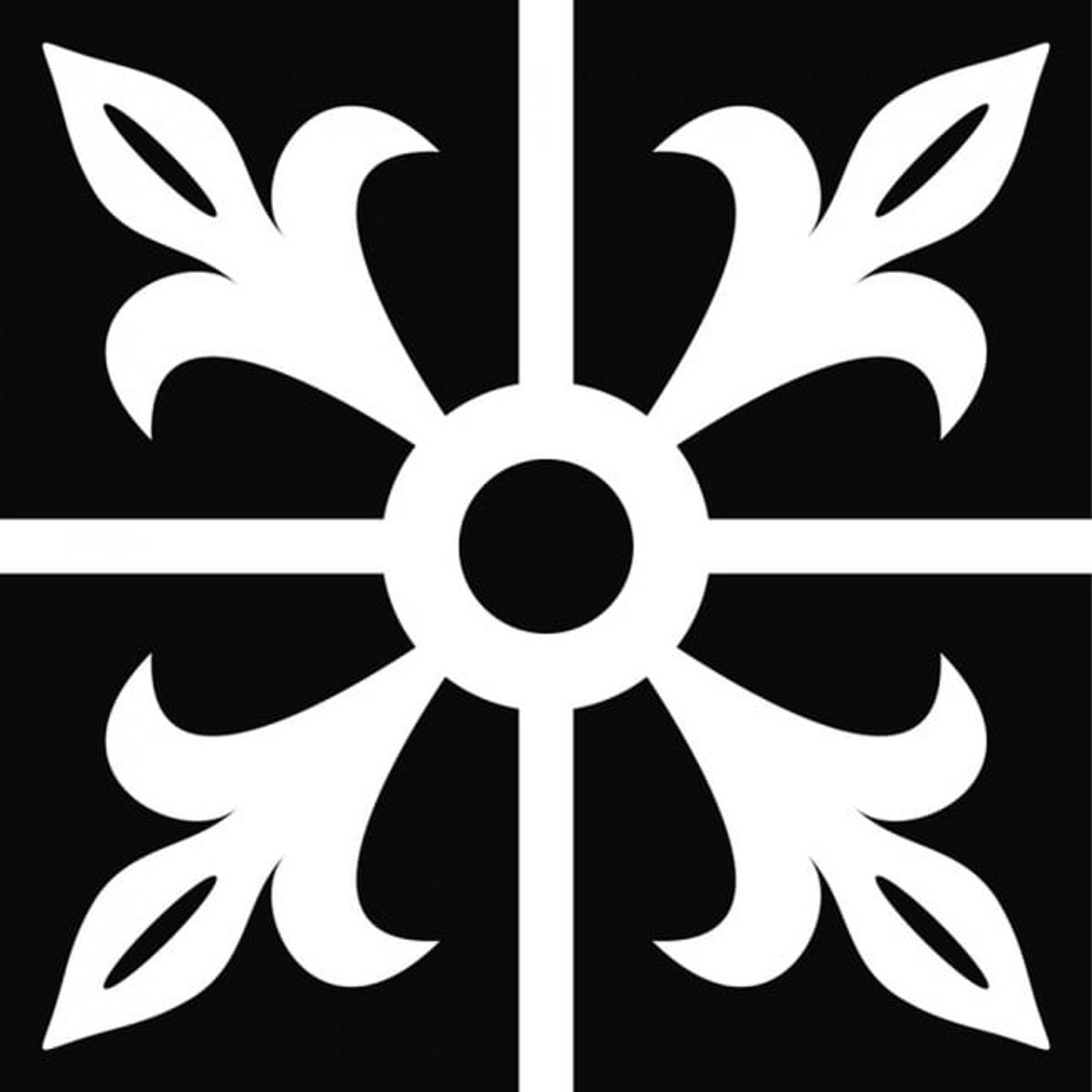 GENERICO - Decomural Square Fleur De Lis French Flower WS-18086