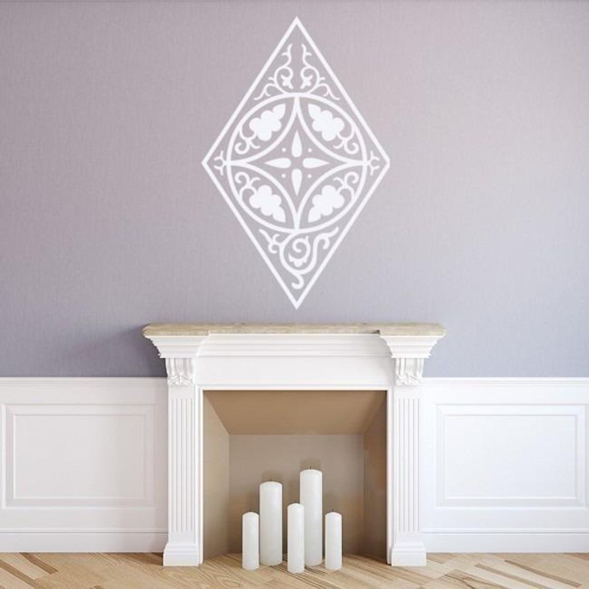 GENERICO - Decomural Floral Diamond Fireplace WS-18090