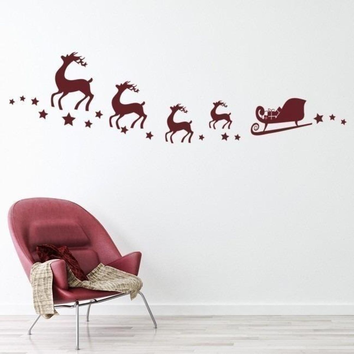 GENERICO - Decomural Santa Reindeer Stars Festive Christmas WS-19528