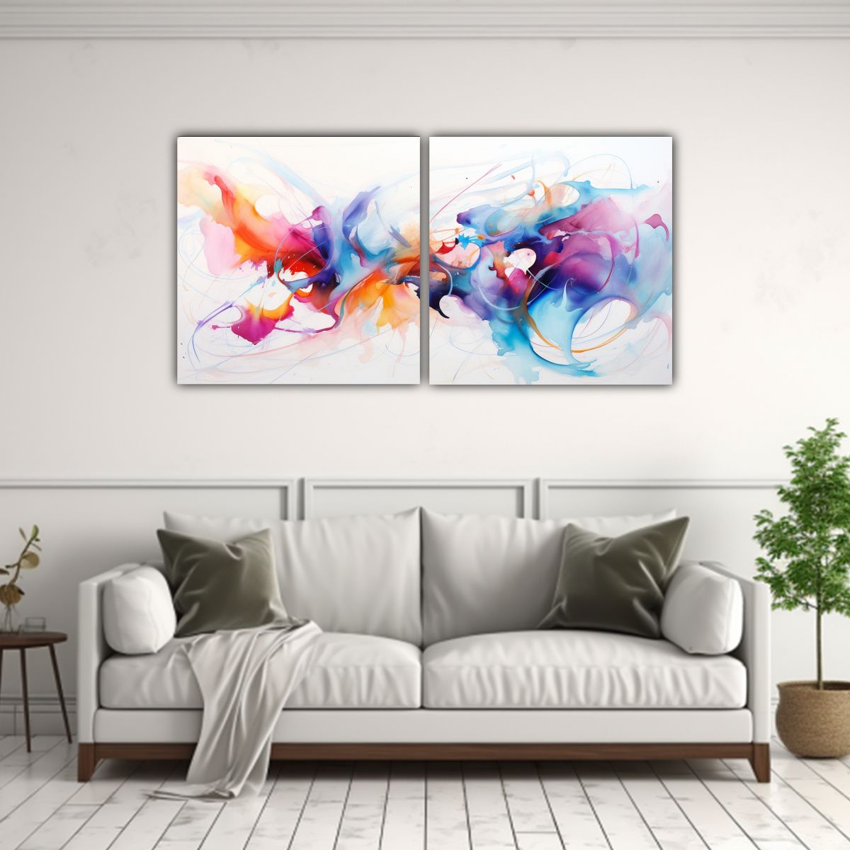 GENERICO - Lienzos Modernos Fantasía Fusión Abstracta De 140x70 Cm