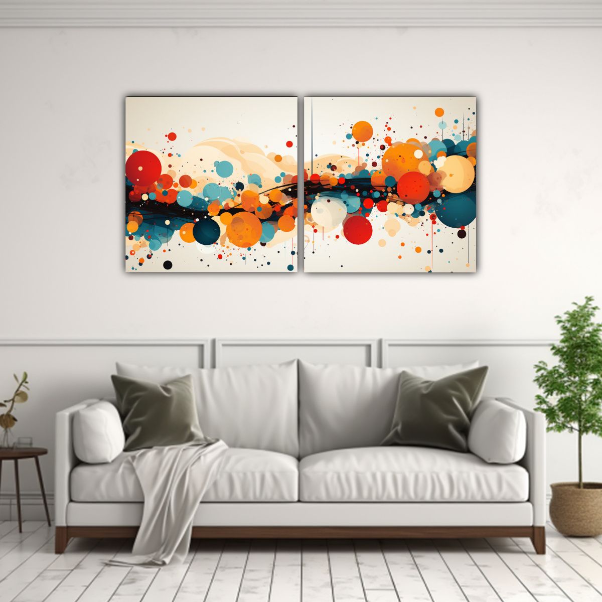 GENERICO - Pintura Moderna De Lienzo Expresivo Y Dinámico 140x70 Cm