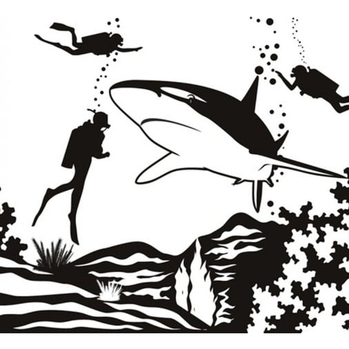 GENERICO - Decomural Shark Under The Sea Scene WS-19586