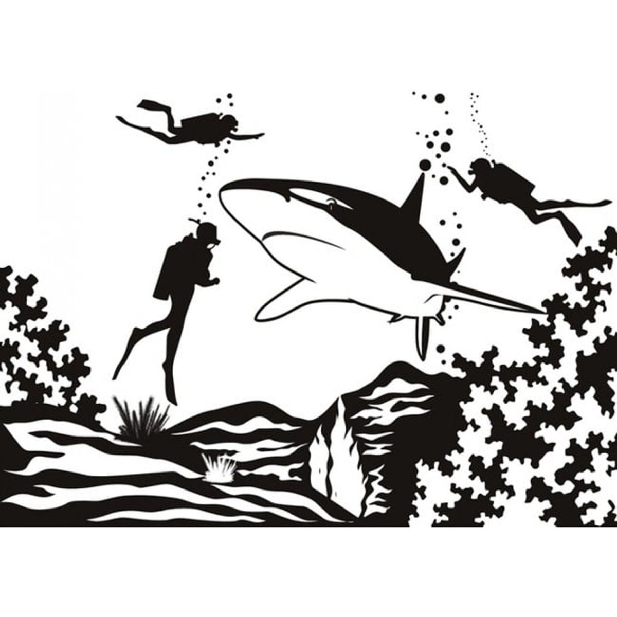 GENERICO - Decomural Shark Under The Sea Scene WS-19586