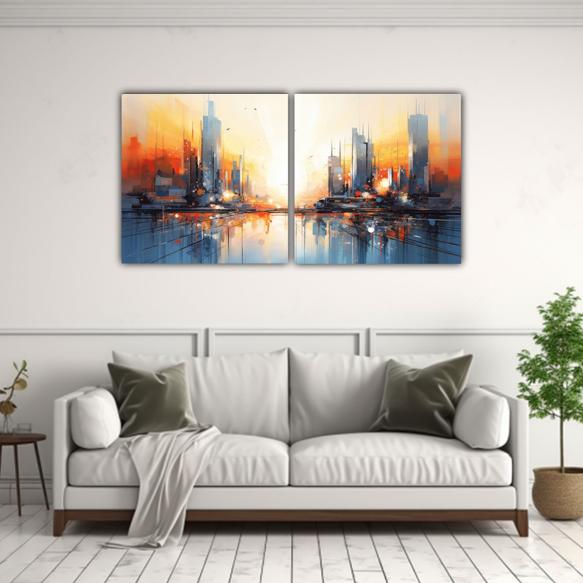 GENERICO - Cuadros Decorativos De La Ciudad Exuberante En 140x70 Cm