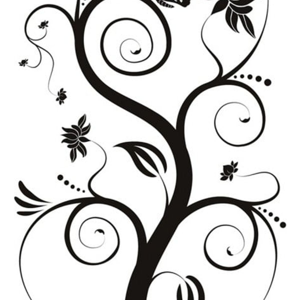 GENERICO - Decomural Swirl Tree Butterflies WS-18269