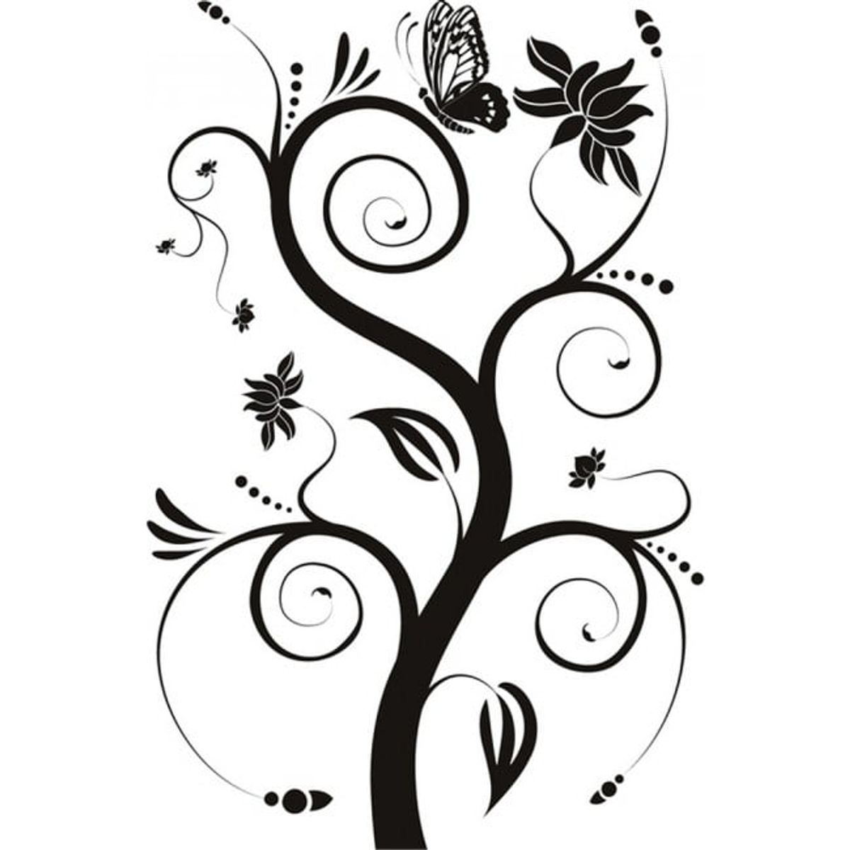 GENERICO - Decomural Swirl Tree Butterflies WS-18269