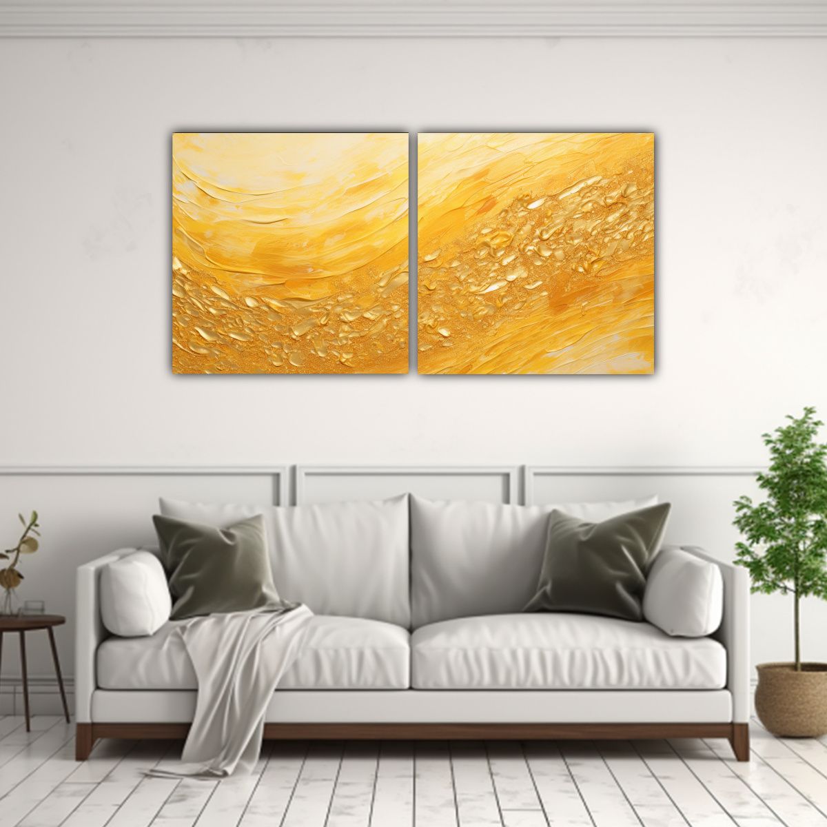 GENERICO - Conjunto 2 Lienzos Modernos De Tela Estilo 120x60 Cm