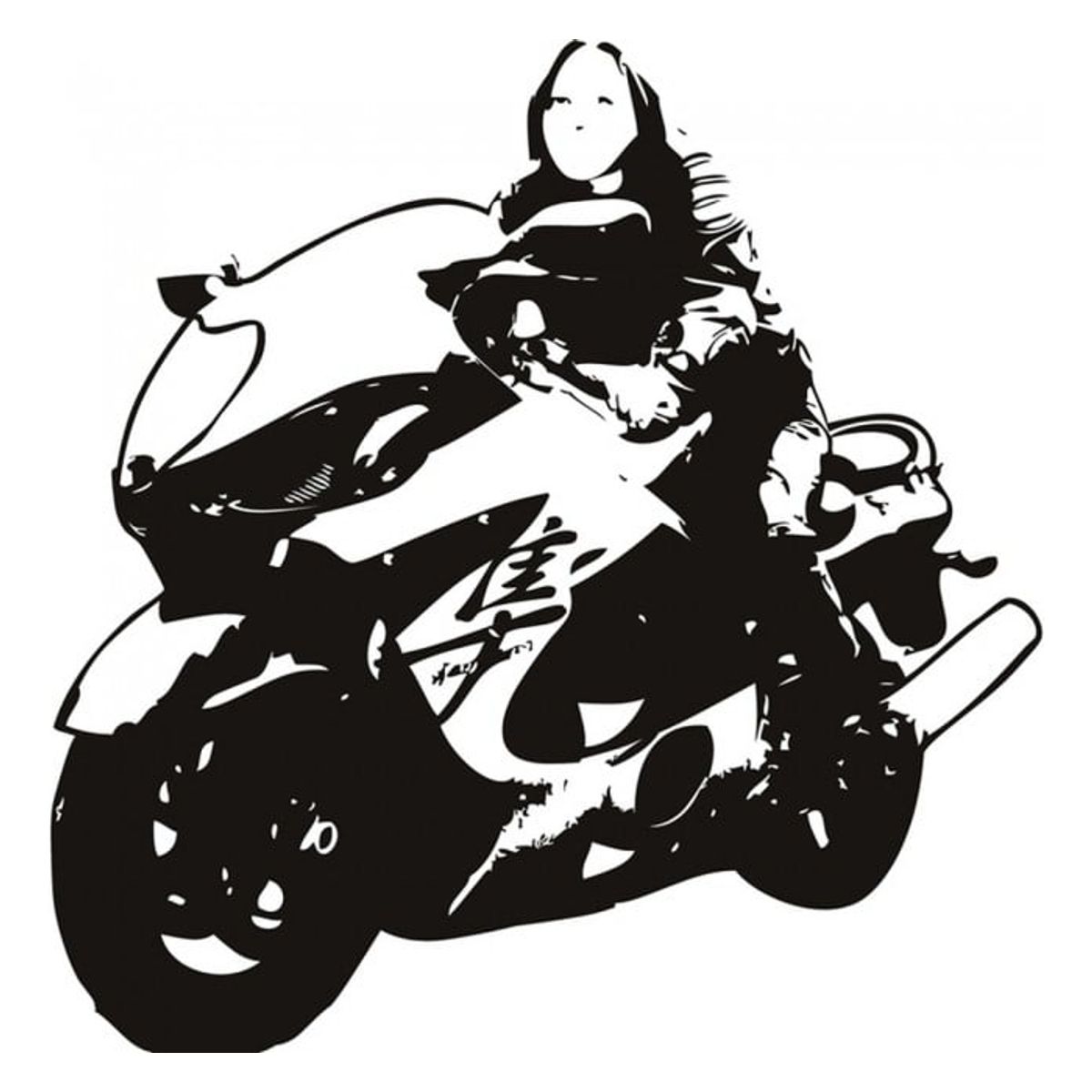 GENERICO - Decomural Woman Motorbike Rider Motorcycle WS-19622