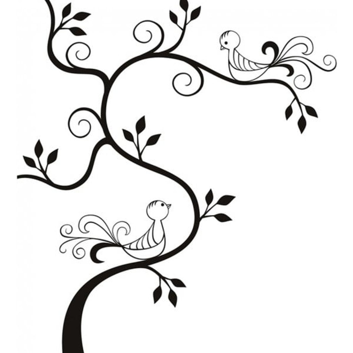 GENERICO - Decomural Birds Swirl Tree WS-18282