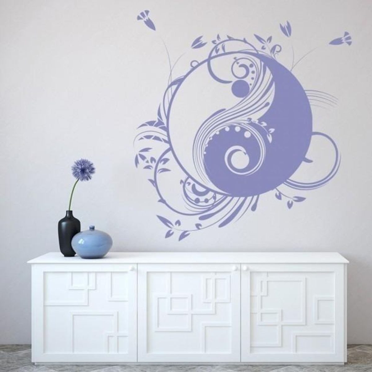 GENERICO - Decomural Yin And Yang Floral Design WS-19635