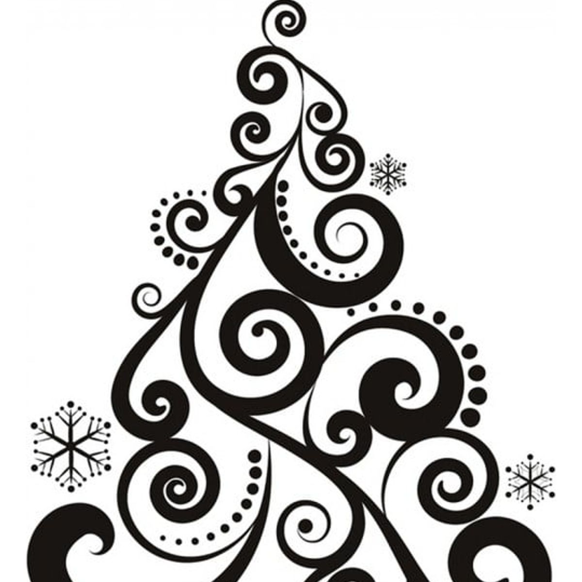 GENERICO - Decomural Swirl Christmas Tree Xmas Snowflake WS-18321
