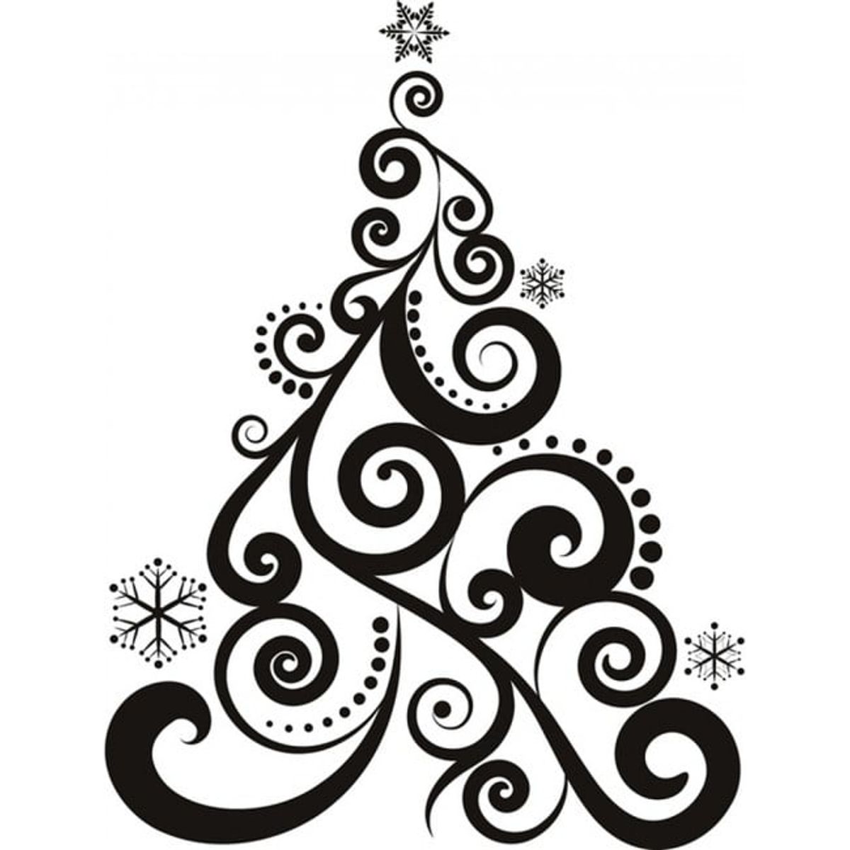GENERICO - Decomural Swirl Christmas Tree Xmas Snowflake WS-18321