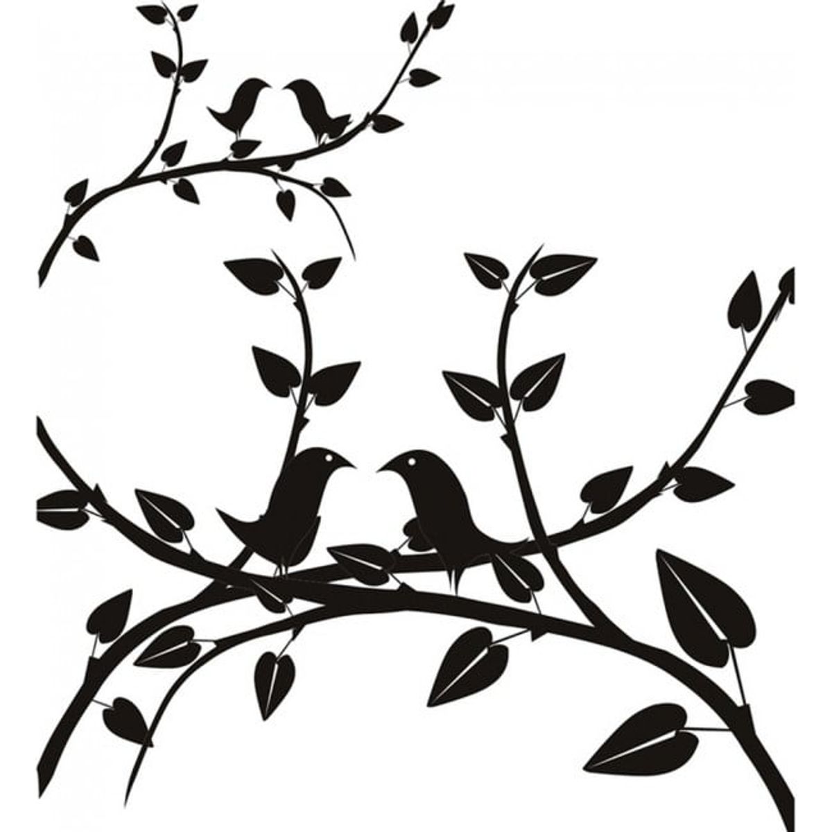 GENERICO - Decomural Bird Branch Floral Trees WS-18341