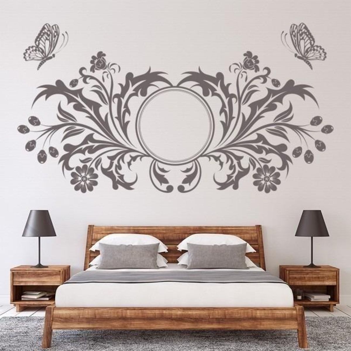 GENERICO - Decomural Floral Butterfly Design Flowers WS-18347