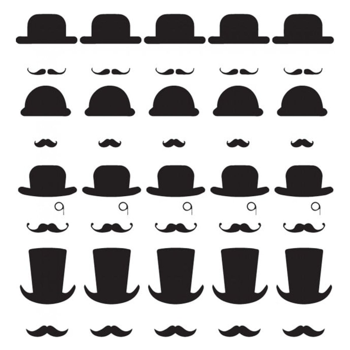 GENERICO - Decomural Top Hat Mustache WS-33399