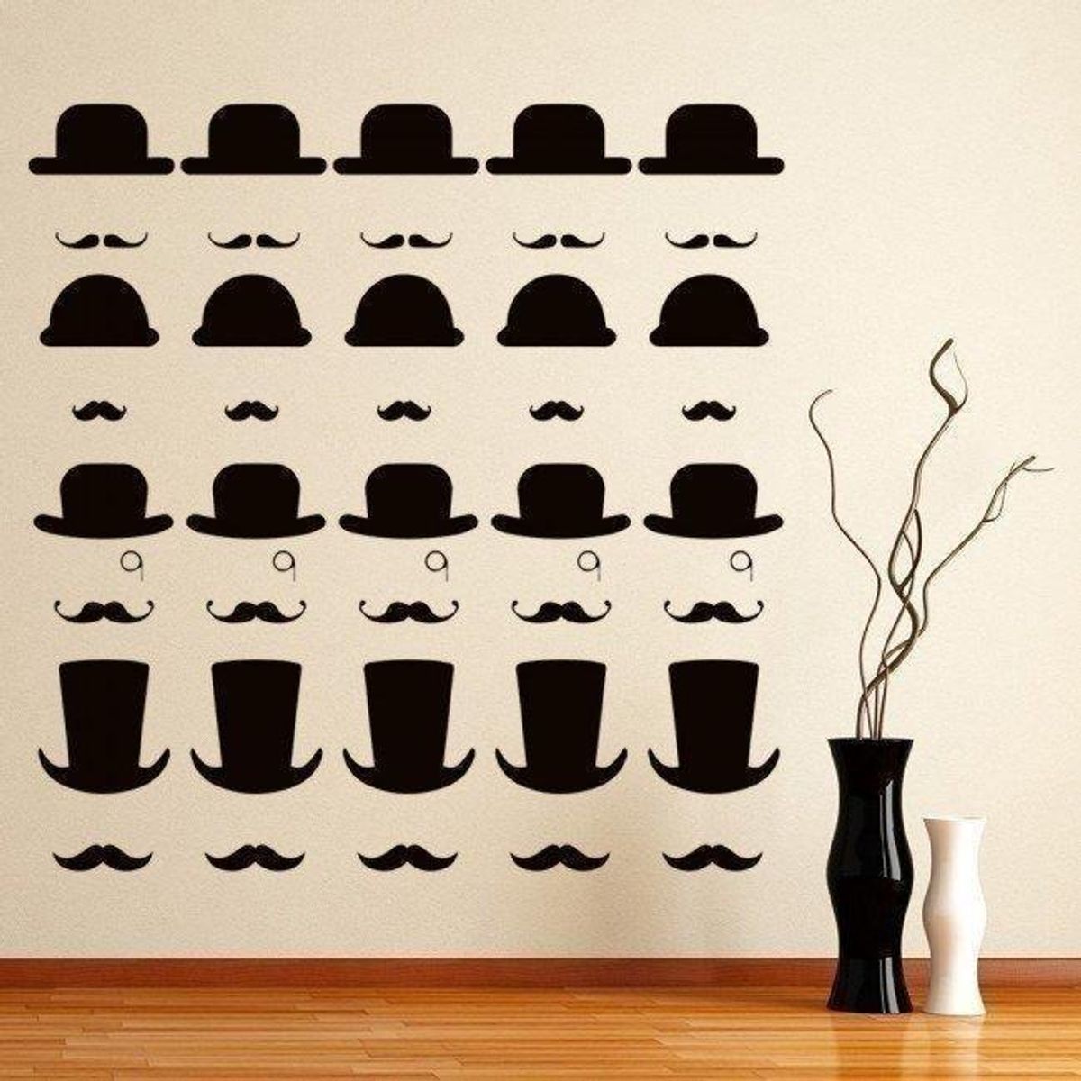 GENERICO - Decomural Top Hat Mustache WS-33399