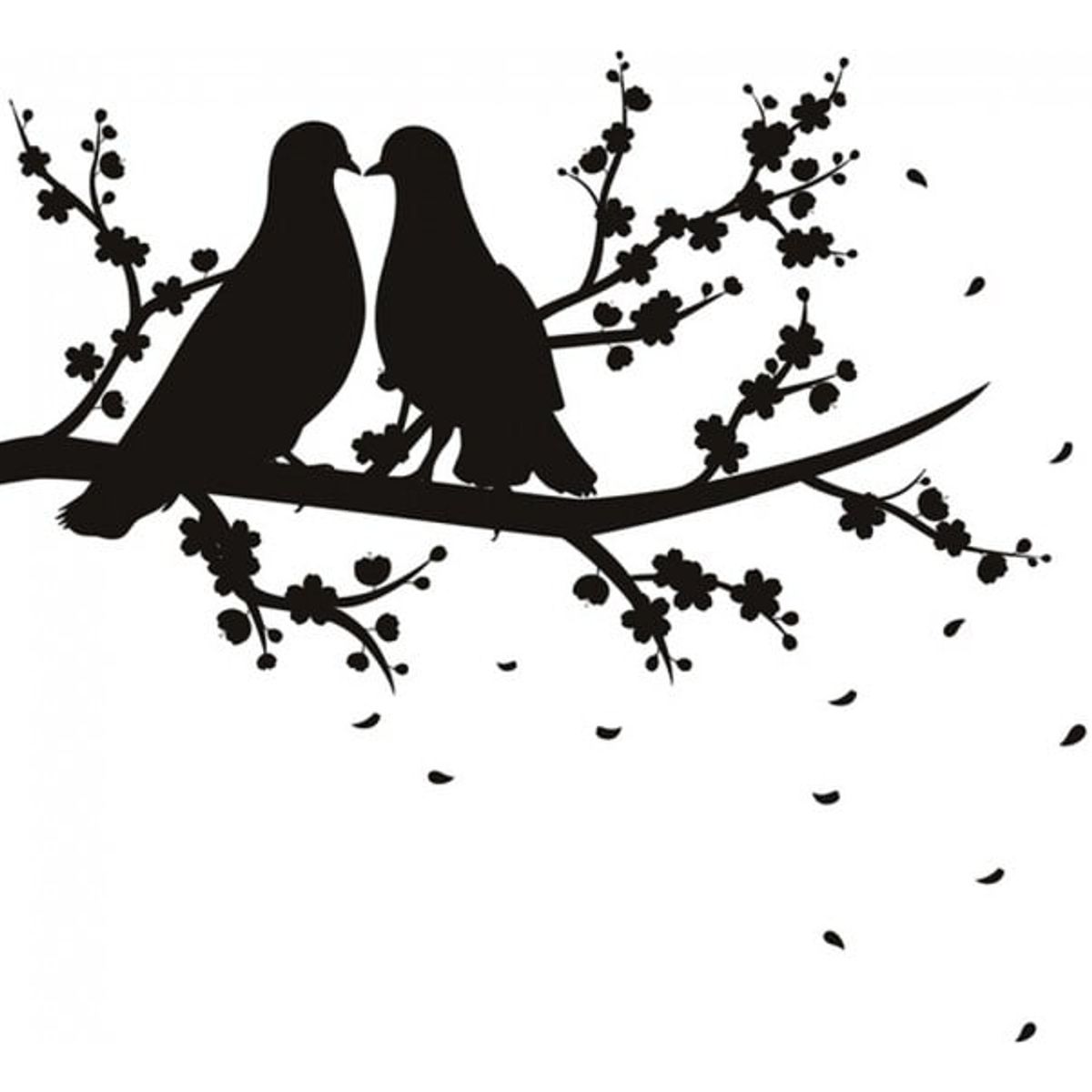 GENERICO - Decomural Doves On Branch Birds Trees WS-18349