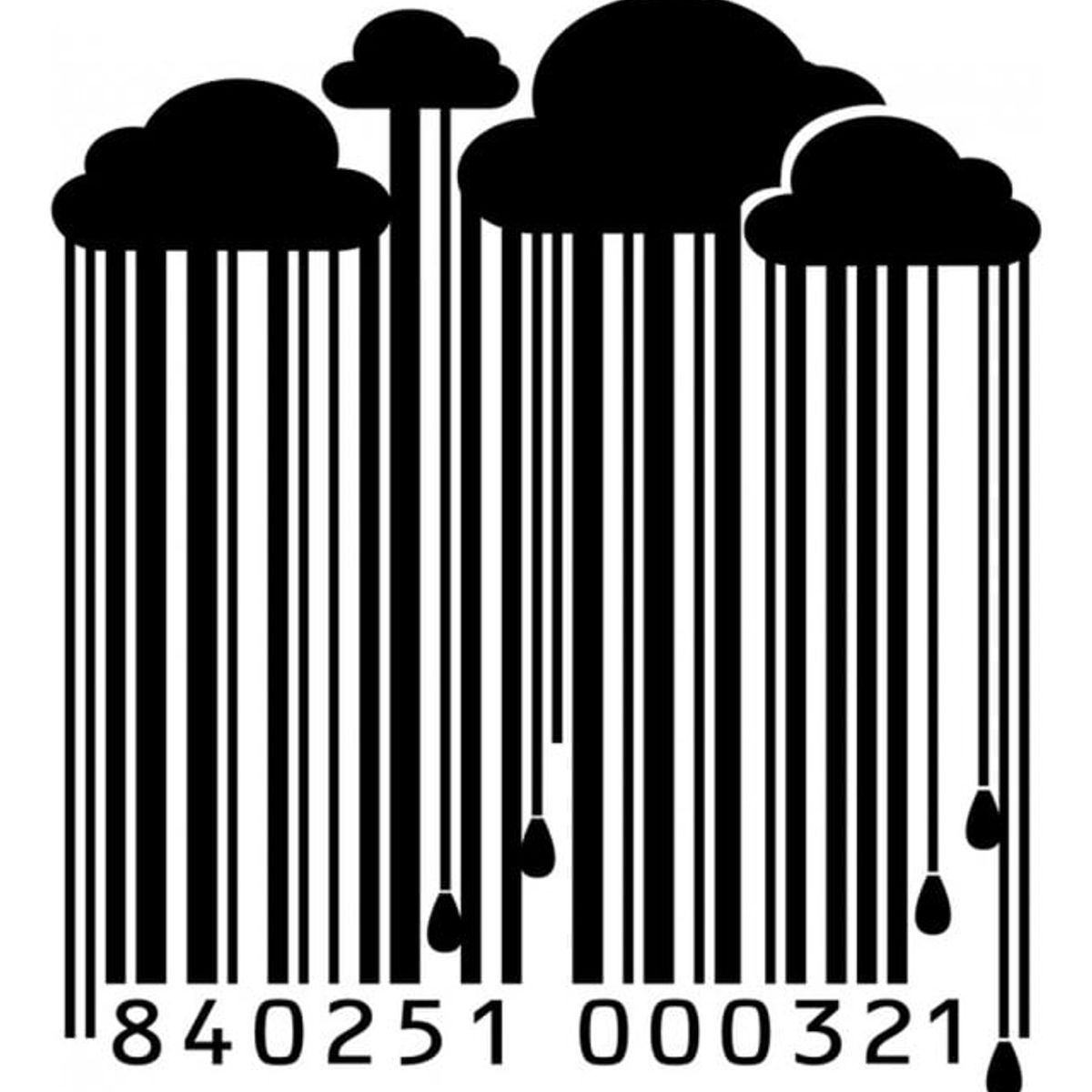 GENERICO - Decomural Cloud Rain Barcode Abstract Art WS-18364