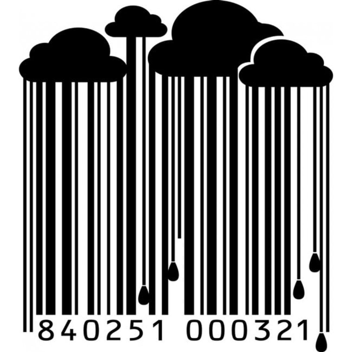 GENERICO - Decomural Cloud Rain Barcode Abstract Art WS-18364