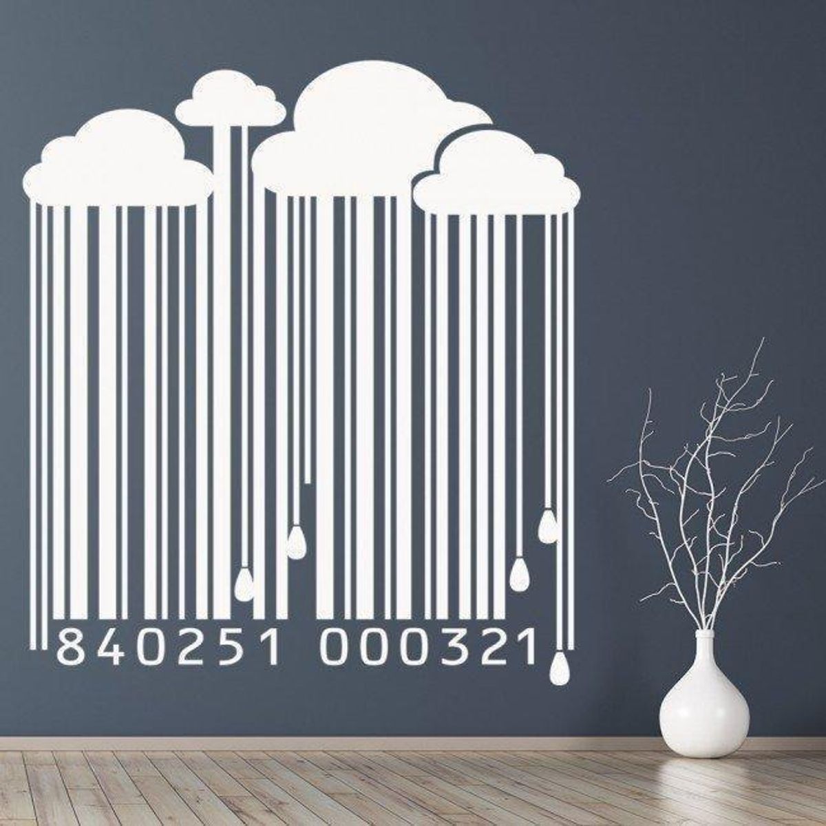 GENERICO - Decomural Cloud Rain Barcode Abstract Art WS-18364