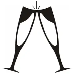 GENERICO - Decomural Champagne Glass Cafe Restaurant Bar WS-18387