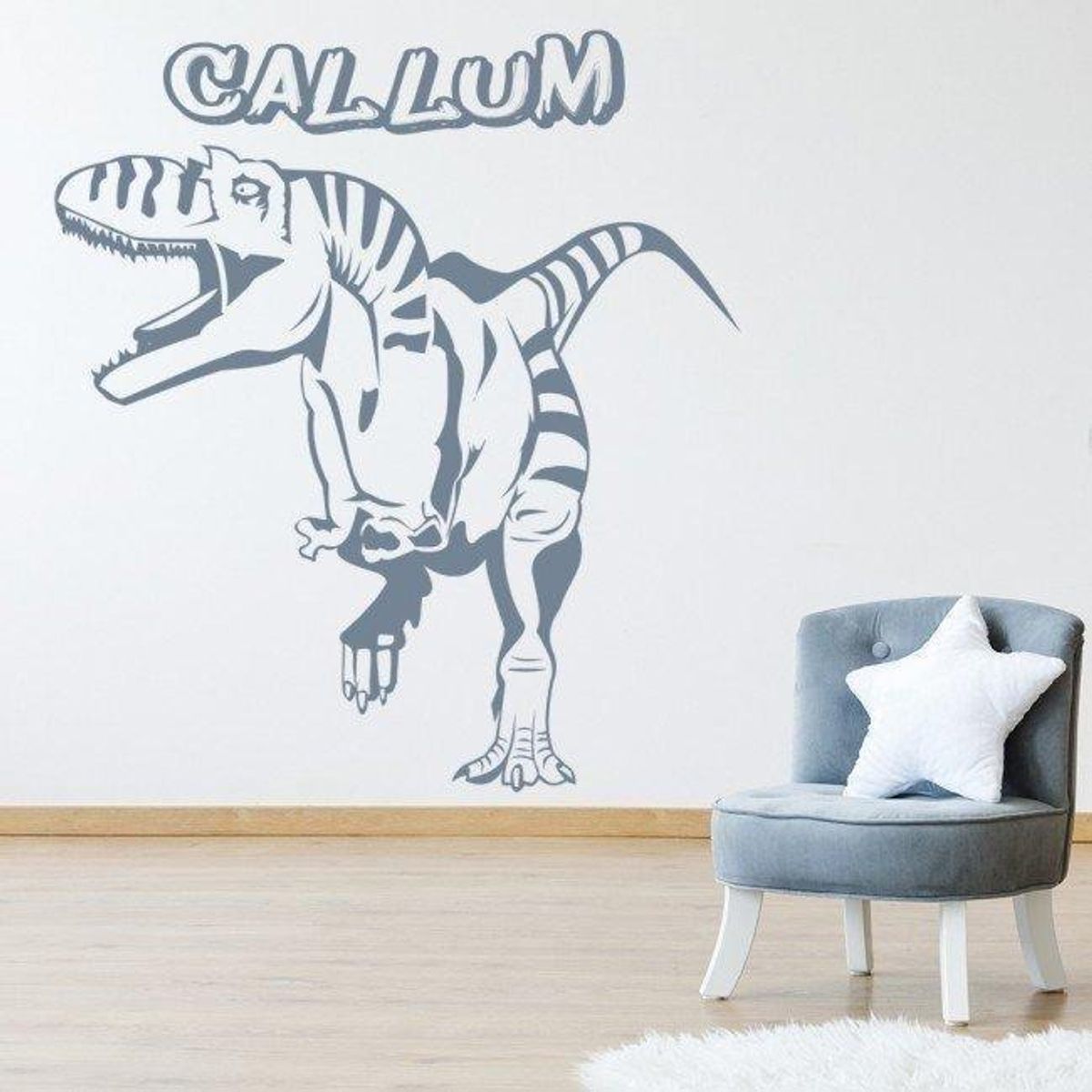 GENERICO - Decomural Personalised Name T-rex Dinosaur WS-43135