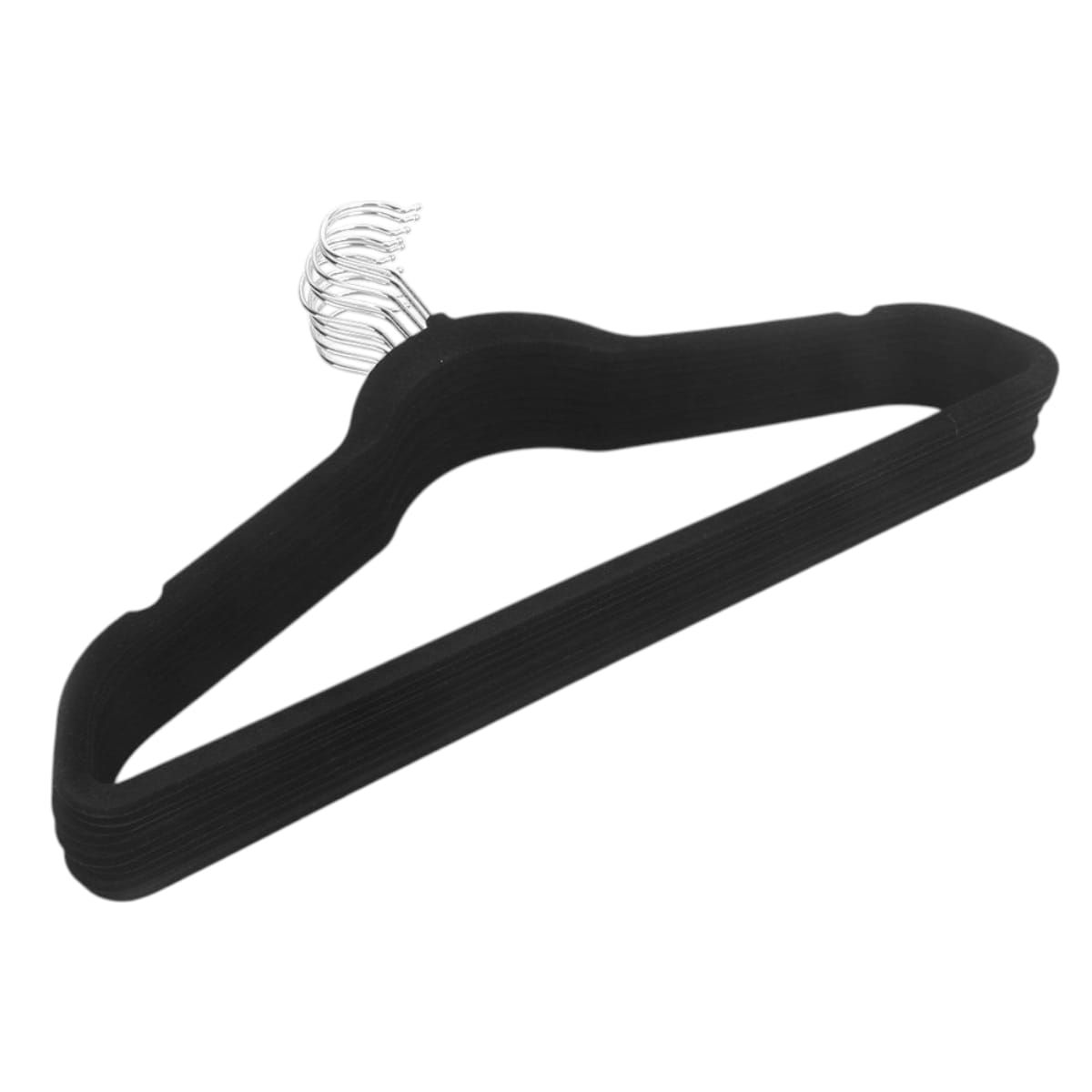 GENERICO - Pack 10 Colgadores de Terciopelo Negro 42cm Gms
