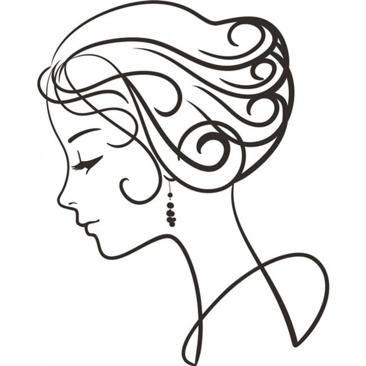 GENERICO - Decomural Elegant Female Hair And Beauty WS-18497