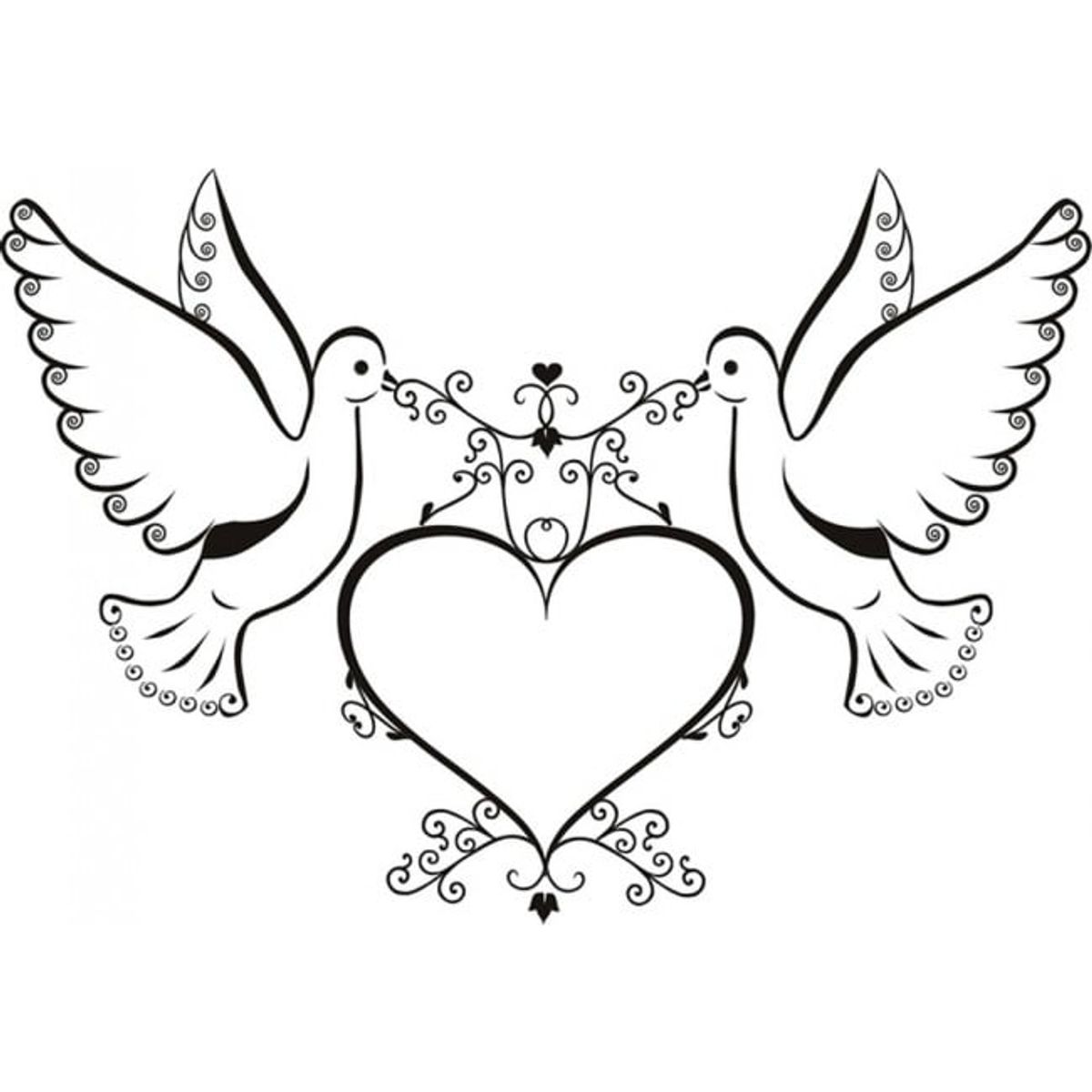 GENERICO - Decomural Love Birds Doves Heart WS-18508