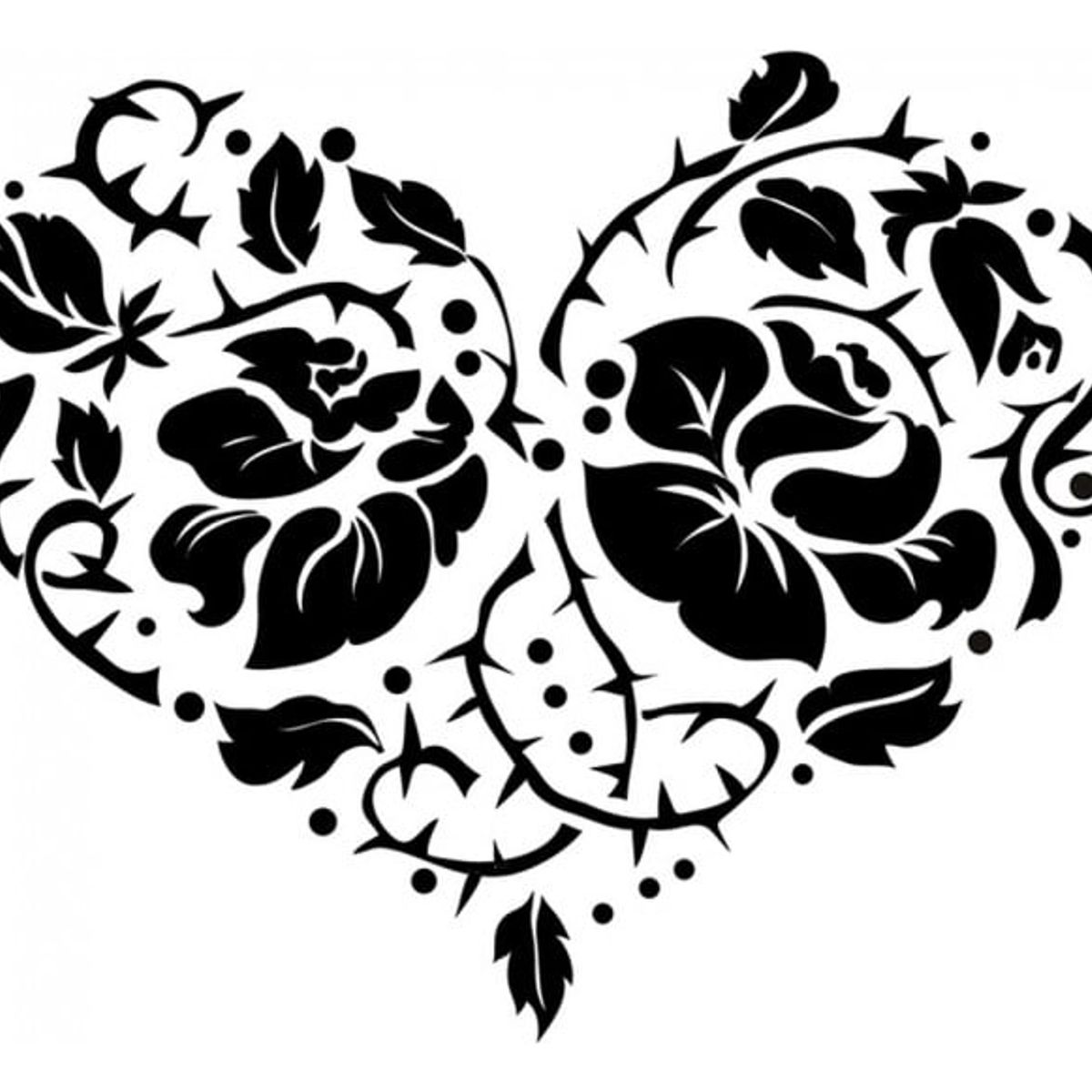 GENERICO - Decomural Love Heart Rose Flower WS-18530