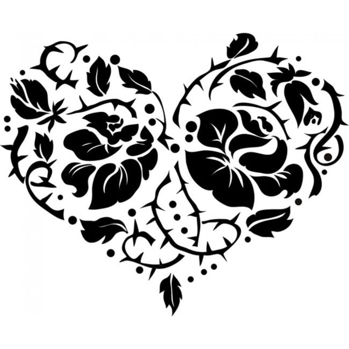 GENERICO - Decomural Love Heart Rose Flower WS-18530