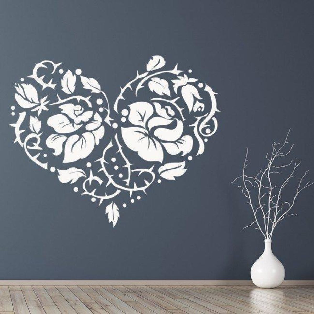GENERICO - Decomural Love Heart Rose Flower WS-18530
