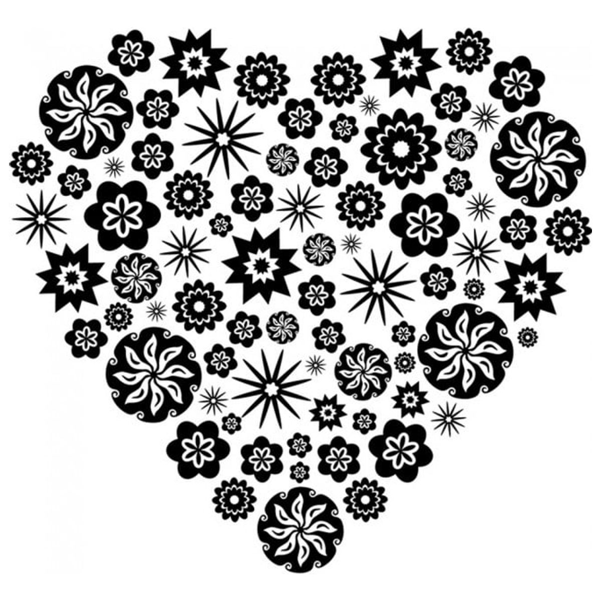 GENERICO - Decomural Floral Love Heart WS-18533