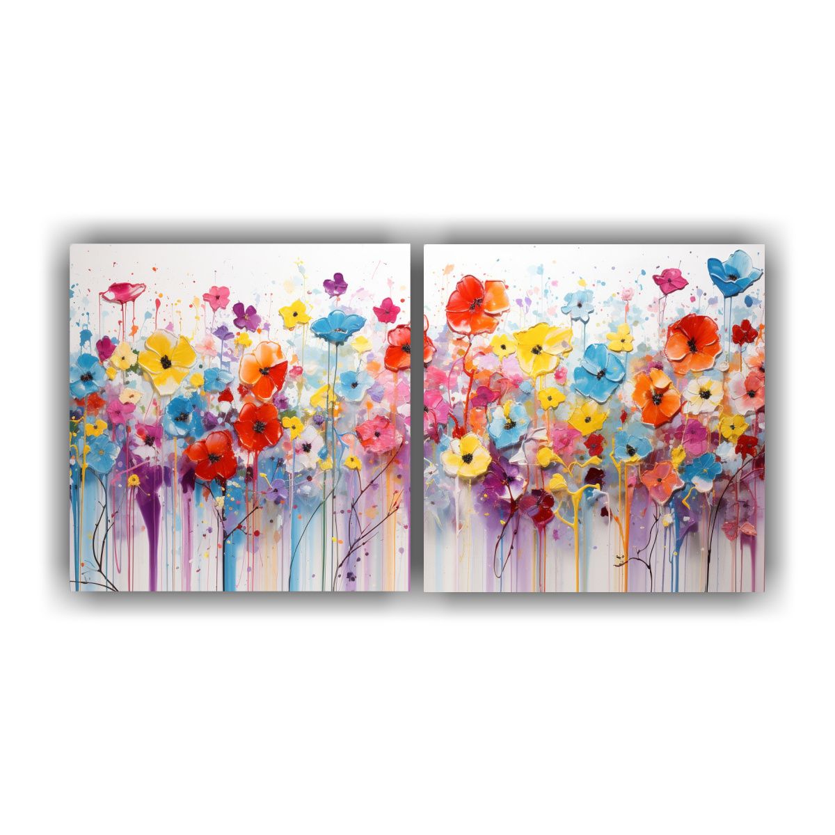 GENERICO - Díptico Colores Adorable Pintura Acrílica 140x70 Cm