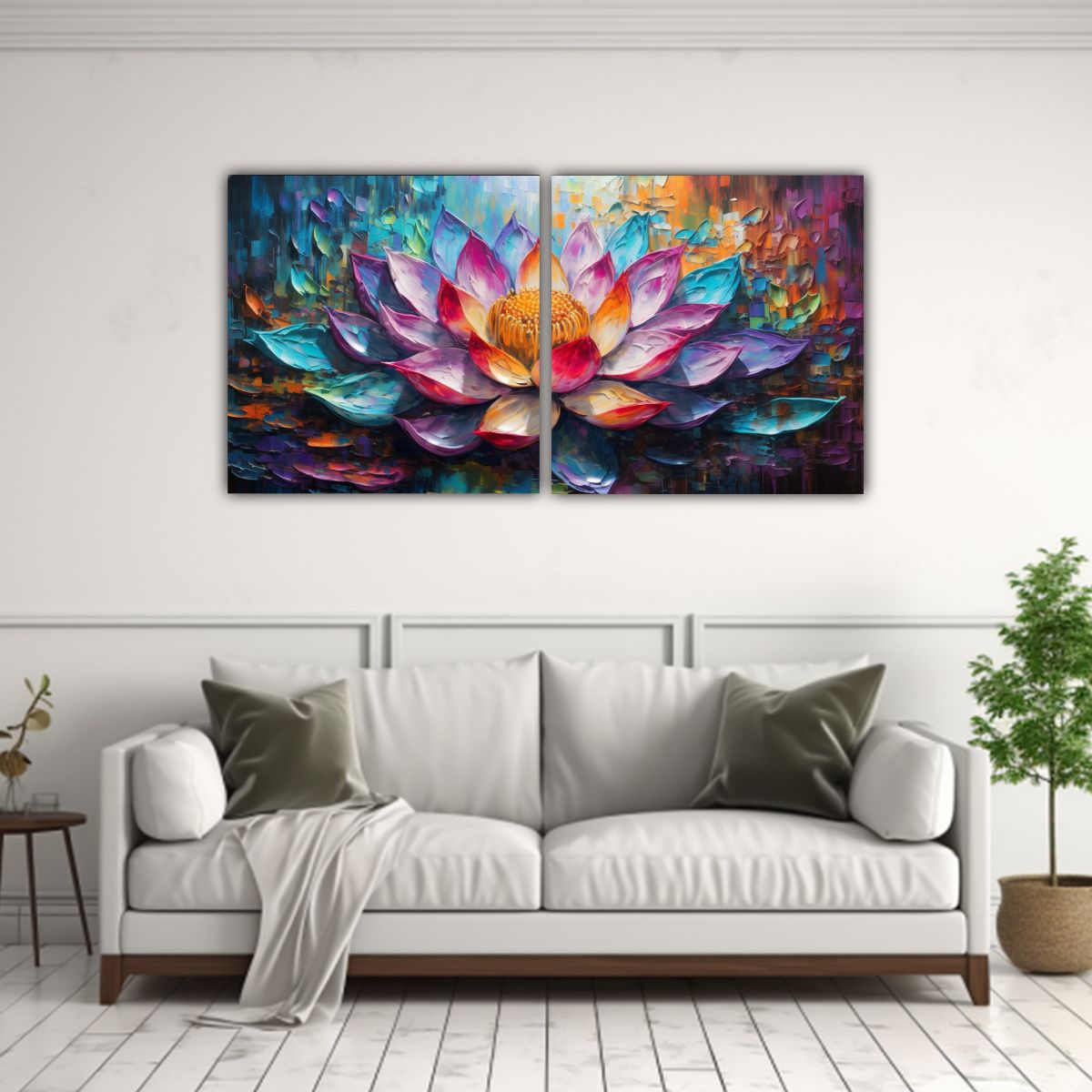 GENERICO - Conjunto De 2 Telas En Bastidor Impreso Para 120x60 Cm