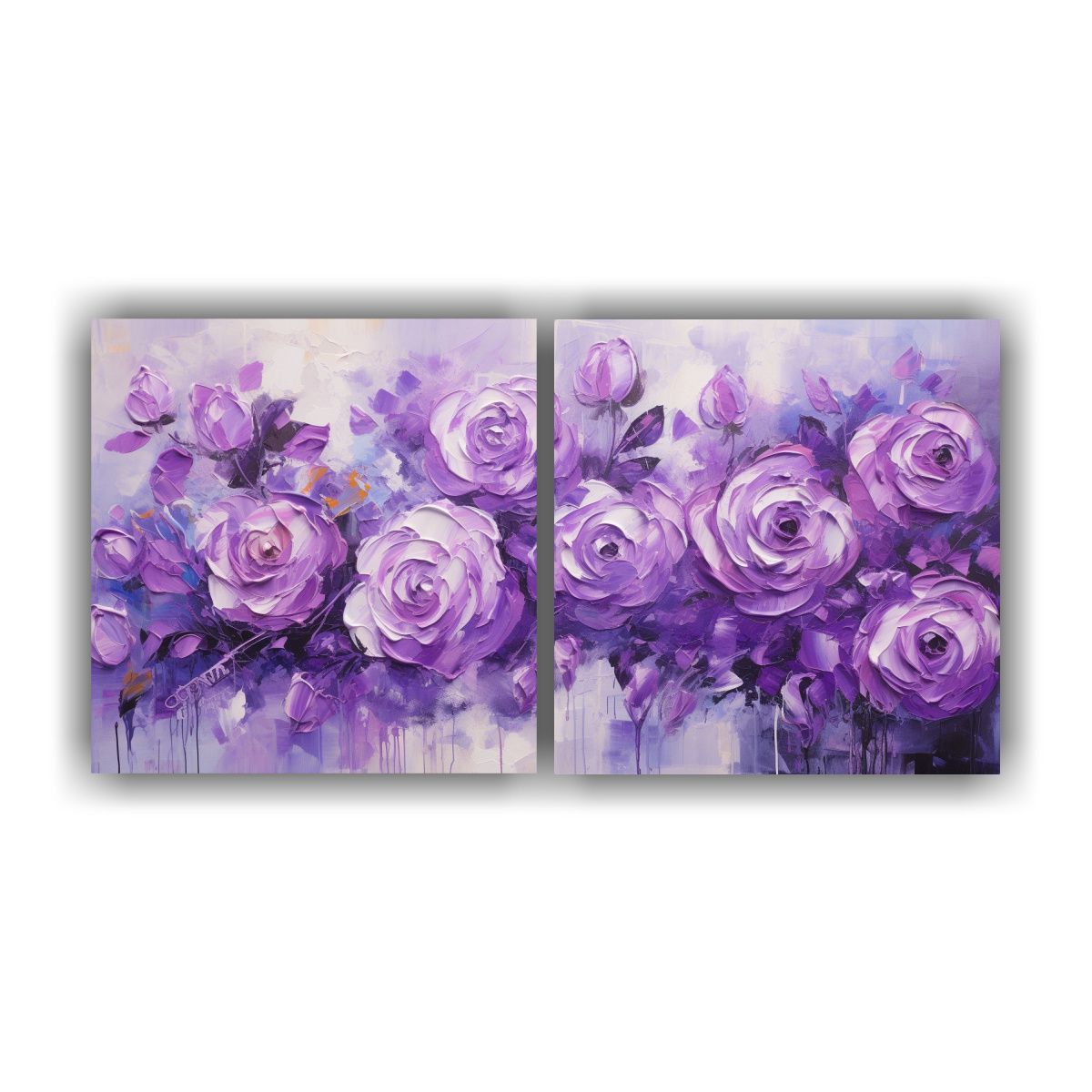 GENERICO - Cuadro Inspirador Perspectiva De Rosas Púrpuras 140x70 Cm