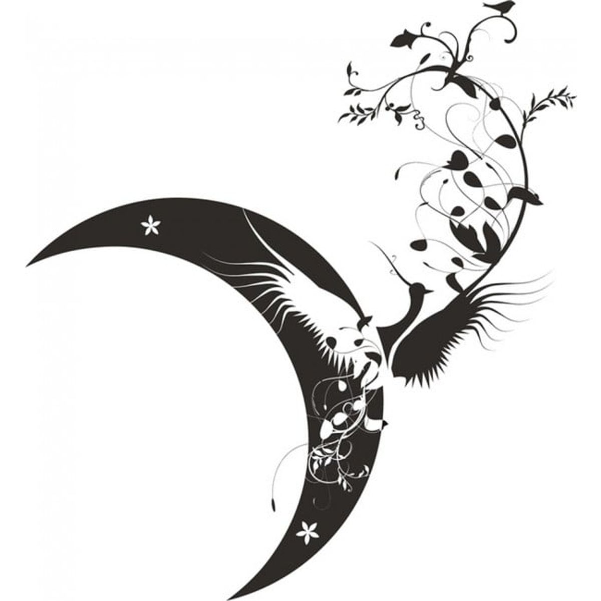 GENERICO - Decomural Floral Bird Moon Design WS-18578