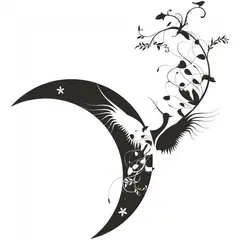 GENERICO - Decomural Floral Bird Moon Design WS-18578