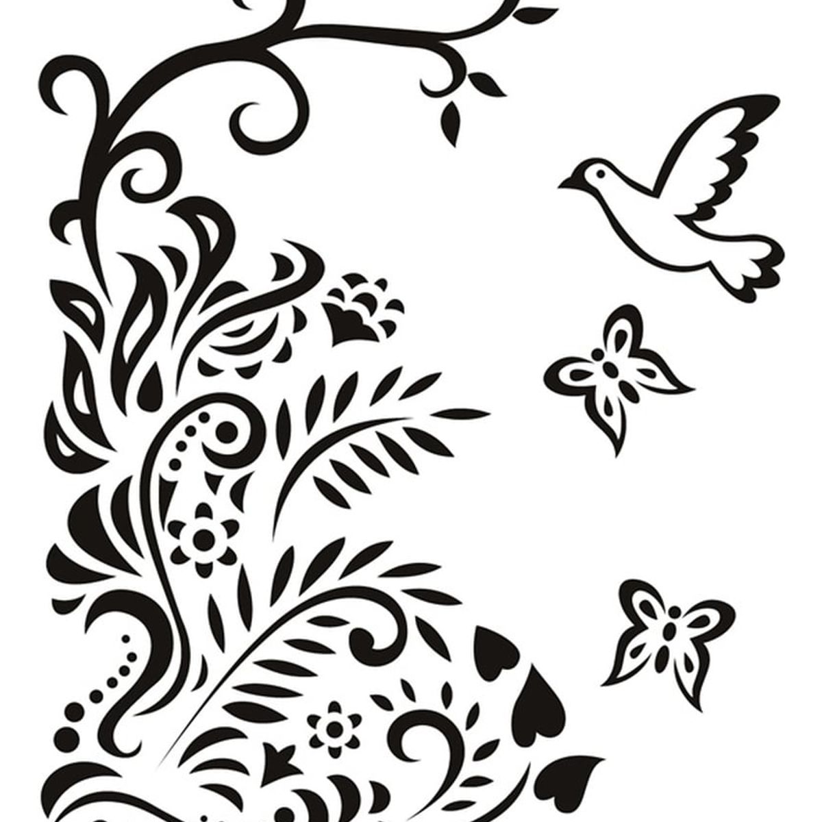 GENERICO - Decomural Bird & Butterfly Floral WS-18579